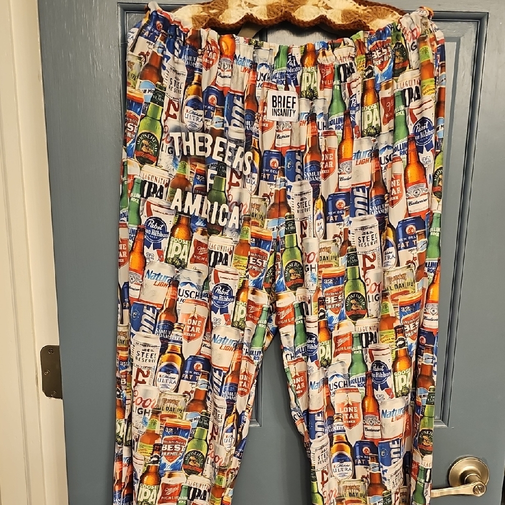 Brief Insanity Colorful Beer Print Pajama Pants Lounge Men Women